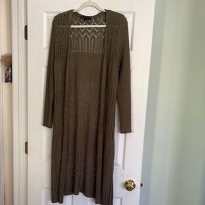 Olive Green Open Knit Cardigan